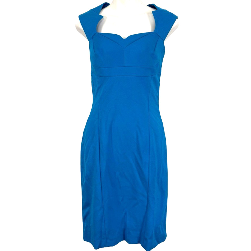 Antonio Melani Womens Blue Sweetheart Sheath Stretch Knit Dress Knee Length sz 2